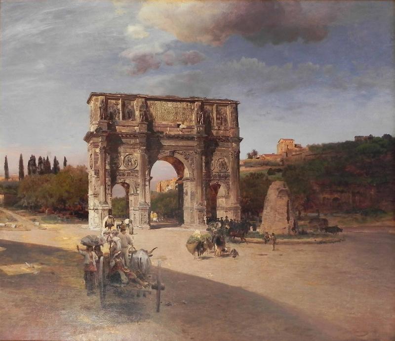 Oswald achenbach Constantine's Triumphal Arch in Rome oil painting picture